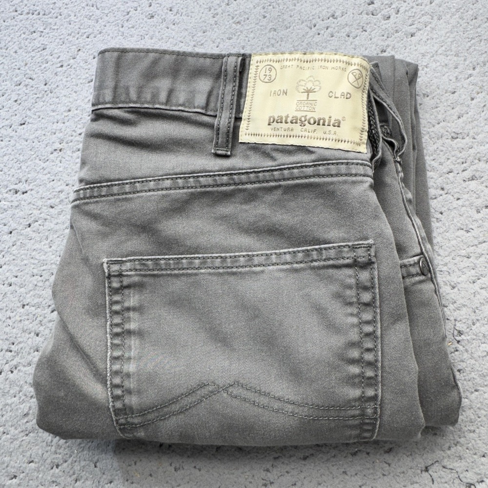 Patagonia Jeans Mens 31x32 Gray Chino Performance Twill Slim Straight Stretch - Picture 15 of 16
